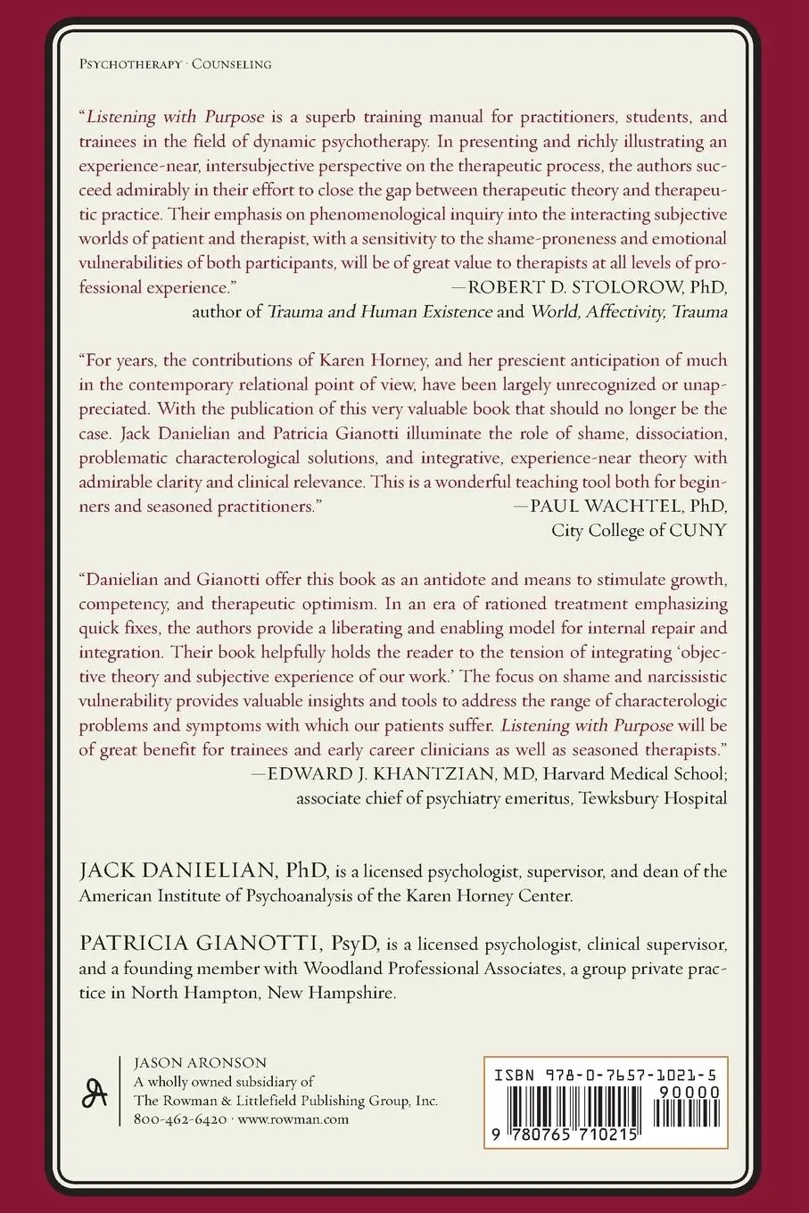 Rückseite: 9780765710215 | Listening with Purpose | Jack Danielian (u. a.) | Taschenbuch | 2013