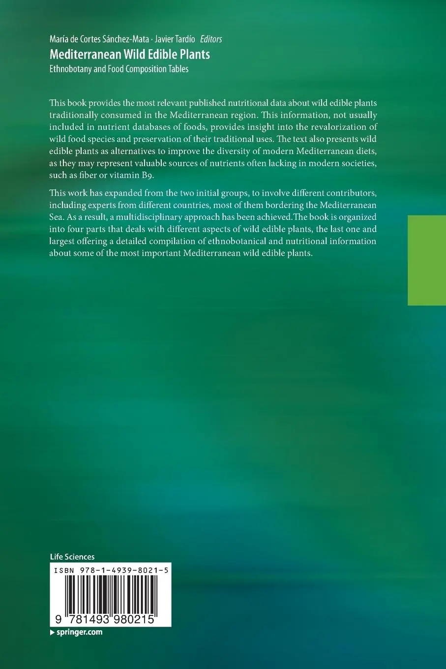 Rückseite: 9781493980215 | Mediterranean Wild Edible Plants | Javier Tardío (u. a.) | Taschenbuch