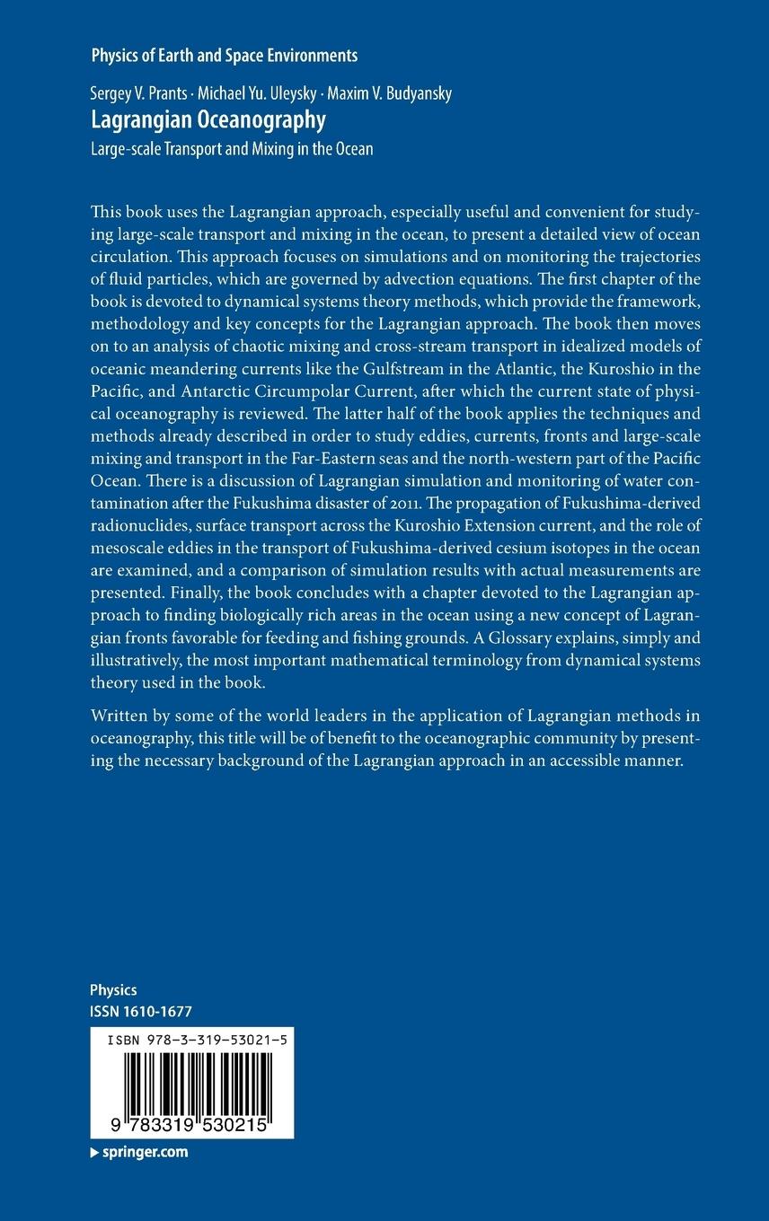 Rückseite: 9783319530215 | Lagrangian Oceanography | Sergey V. Prants (u. a.) | Buch | xiv | 2017