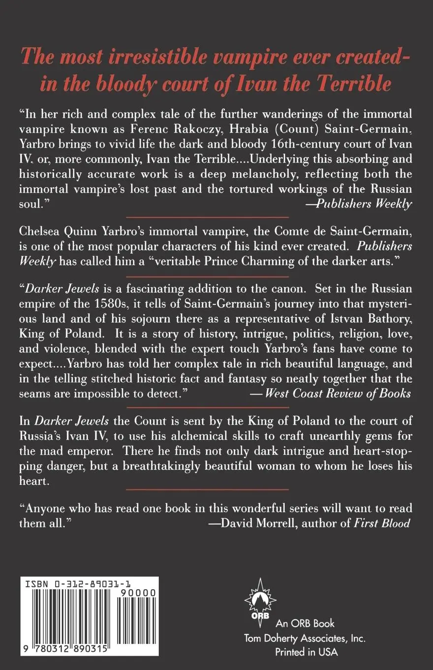 Rückseite: 9780312890315 | Darker Jewels | A Novel of the Count Saint-Germain | Yarbro | Buch