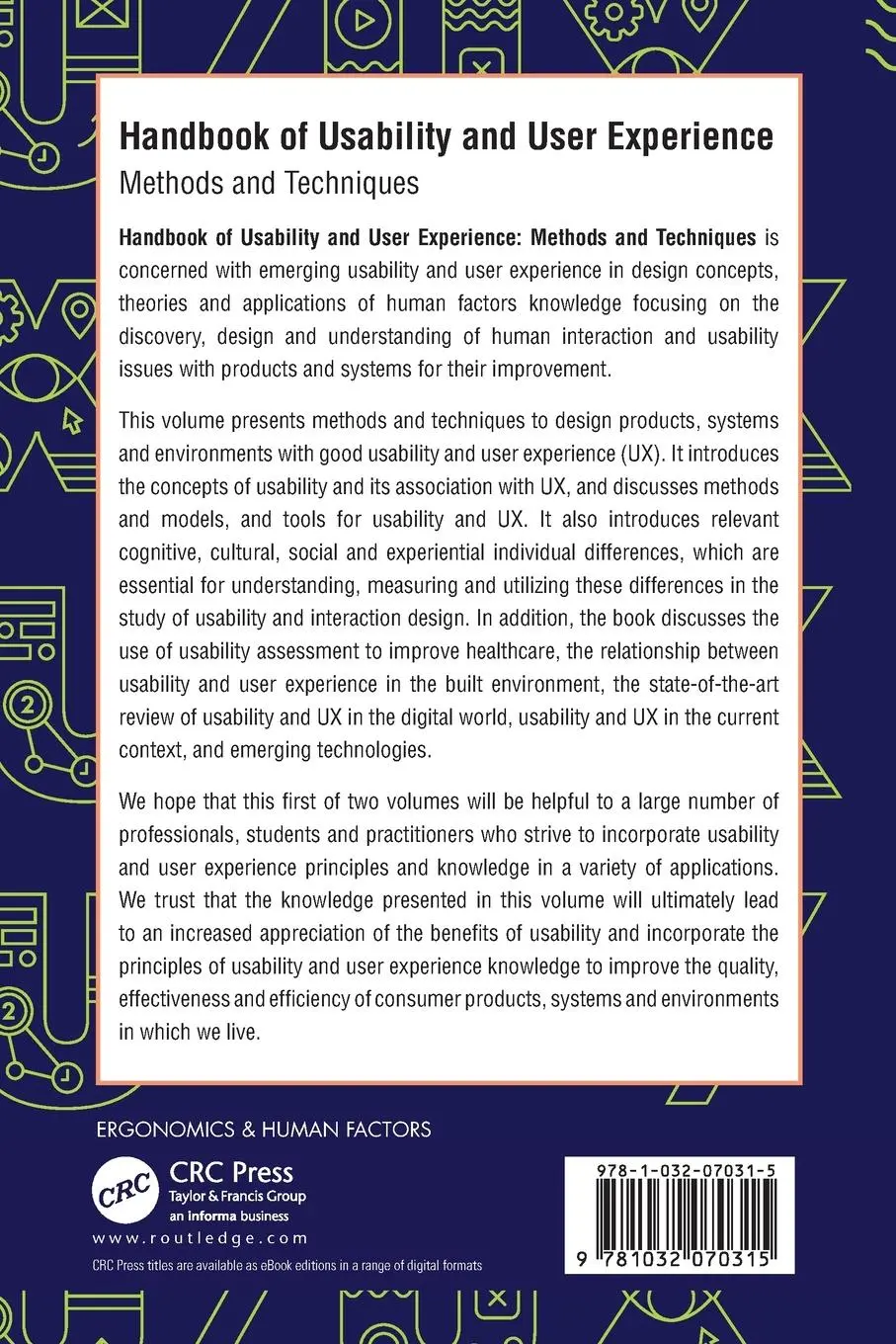 Rückseite: 9781032070315 | Handbook of Usability and User-Experience | Methods and Techniques