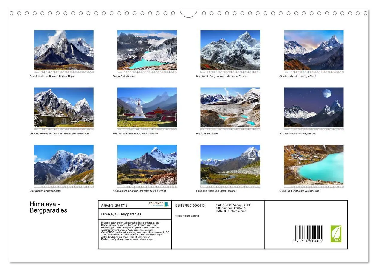 Bild: 9783516600315 | Himalaya - Bergparadies (Wandkalender 2026 DIN A3 quer), CALVENDO...