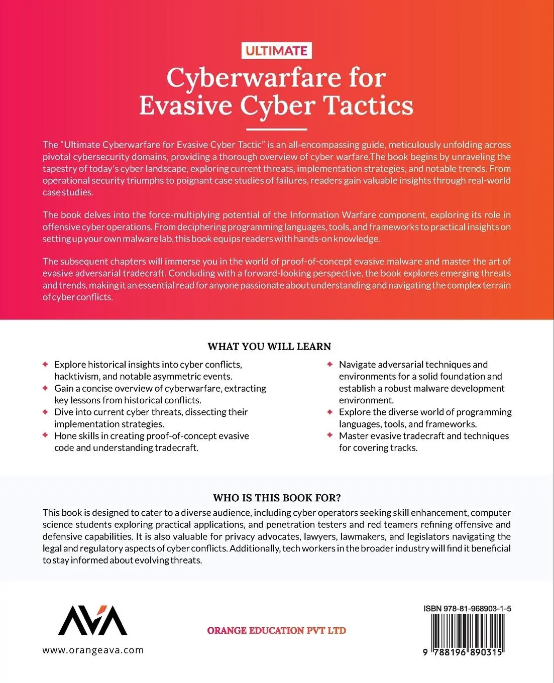 Rückseite: 9788196890315 | Ultimate Cyberwarfare for Evasive Cyber Tactics | Chang Tan | Buch