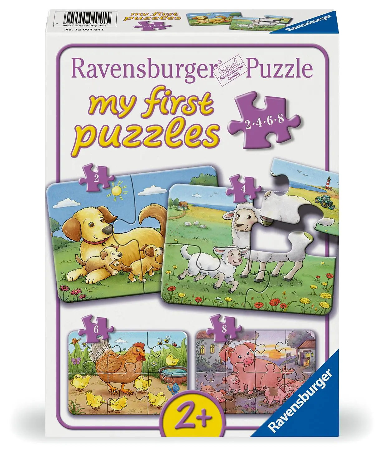 Cover: 4005555040415 | Kinderpuzzle 2, 4, 6, 8 Teile - Kleine Bauernhoftiere | Spiel | 2025