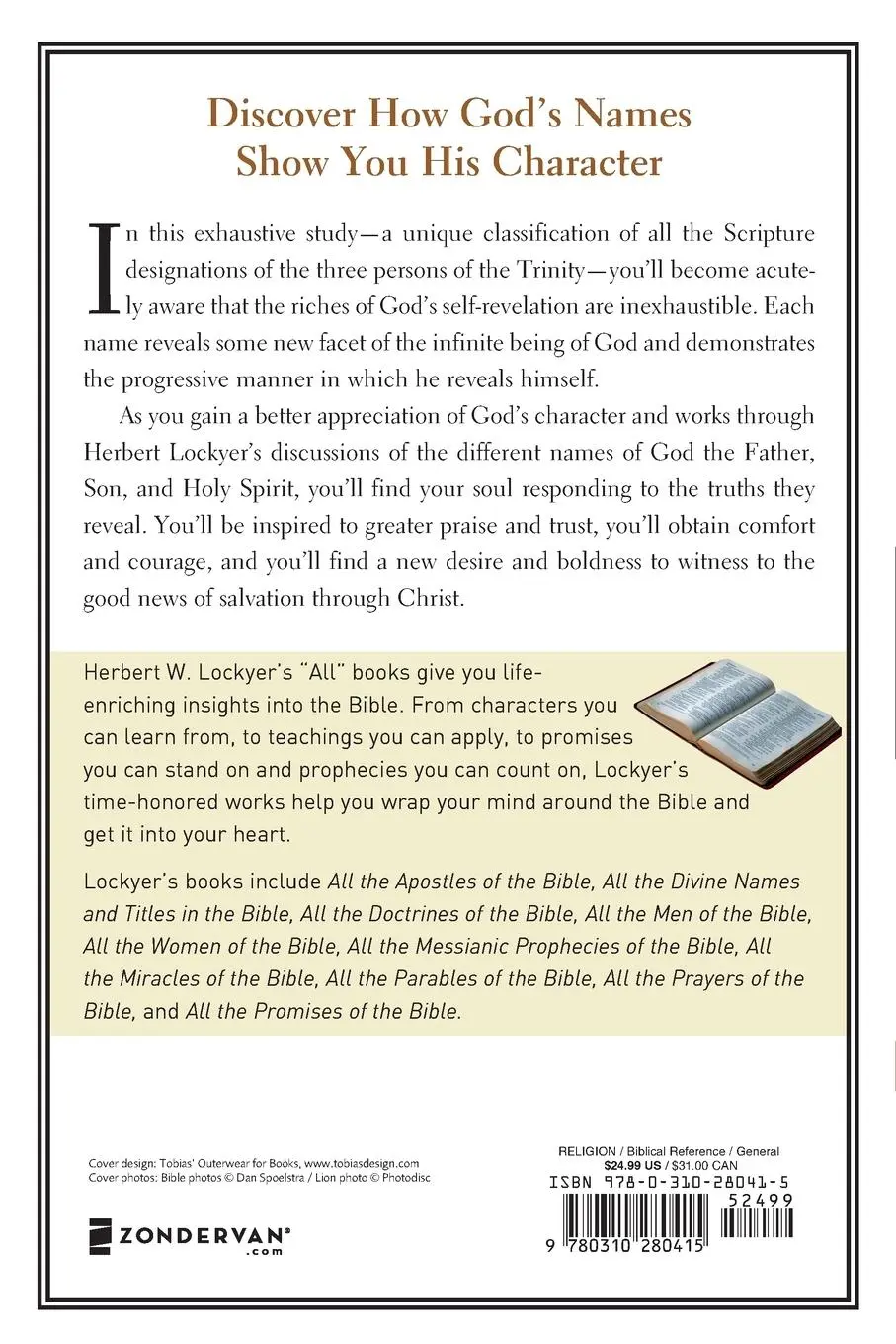 Rückseite: 9780310280415 | All the Divine Names and Titles in the Bible | Herbert Lockyer | Buch