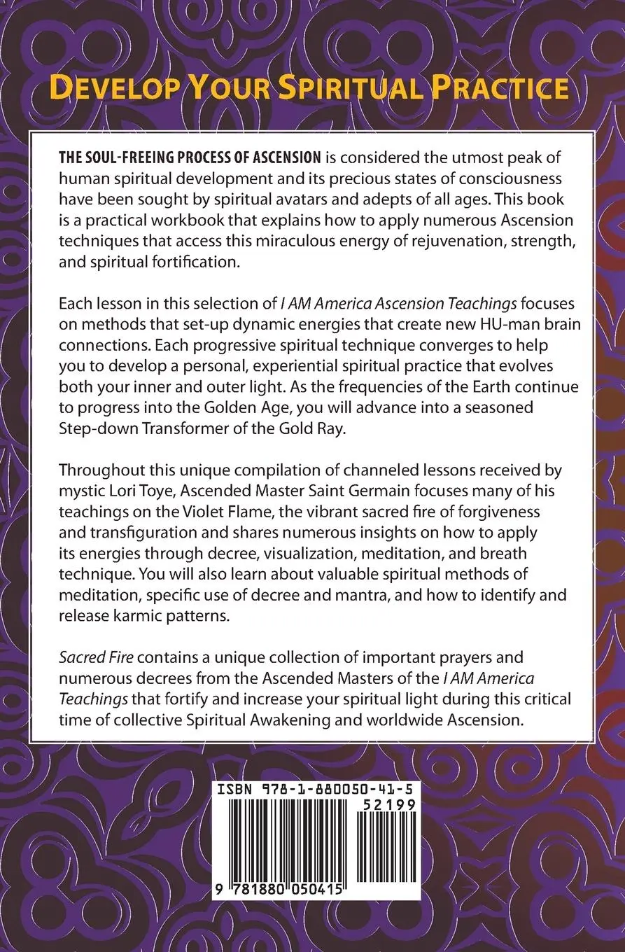 Rückseite: 9781880050415 | Sacred Fire | A Handbook for Spiritual Growth and Personal Development