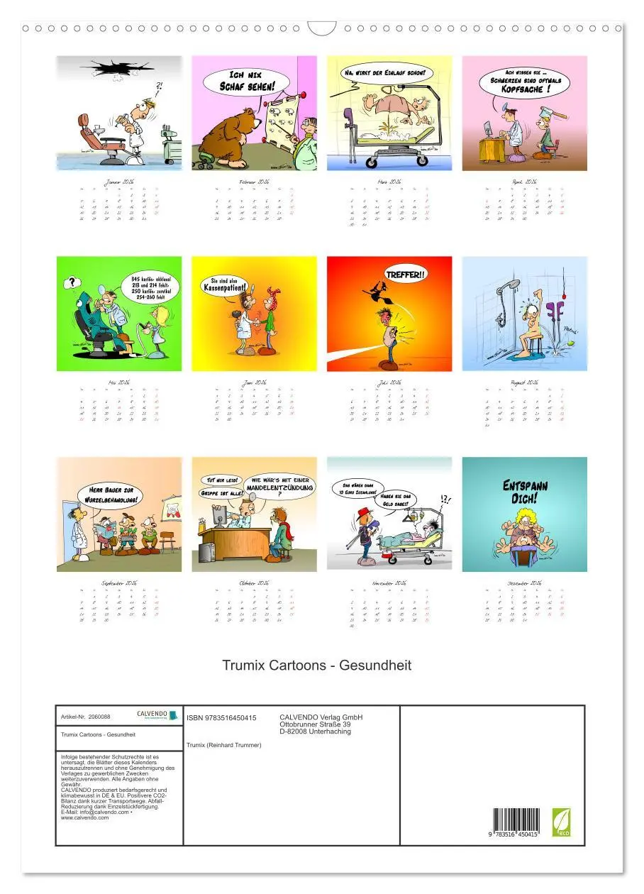 Bild: 9783516450415 | Trumix Cartoons - Gesundheit (Wandkalender 2026 DIN A2 hoch),...
