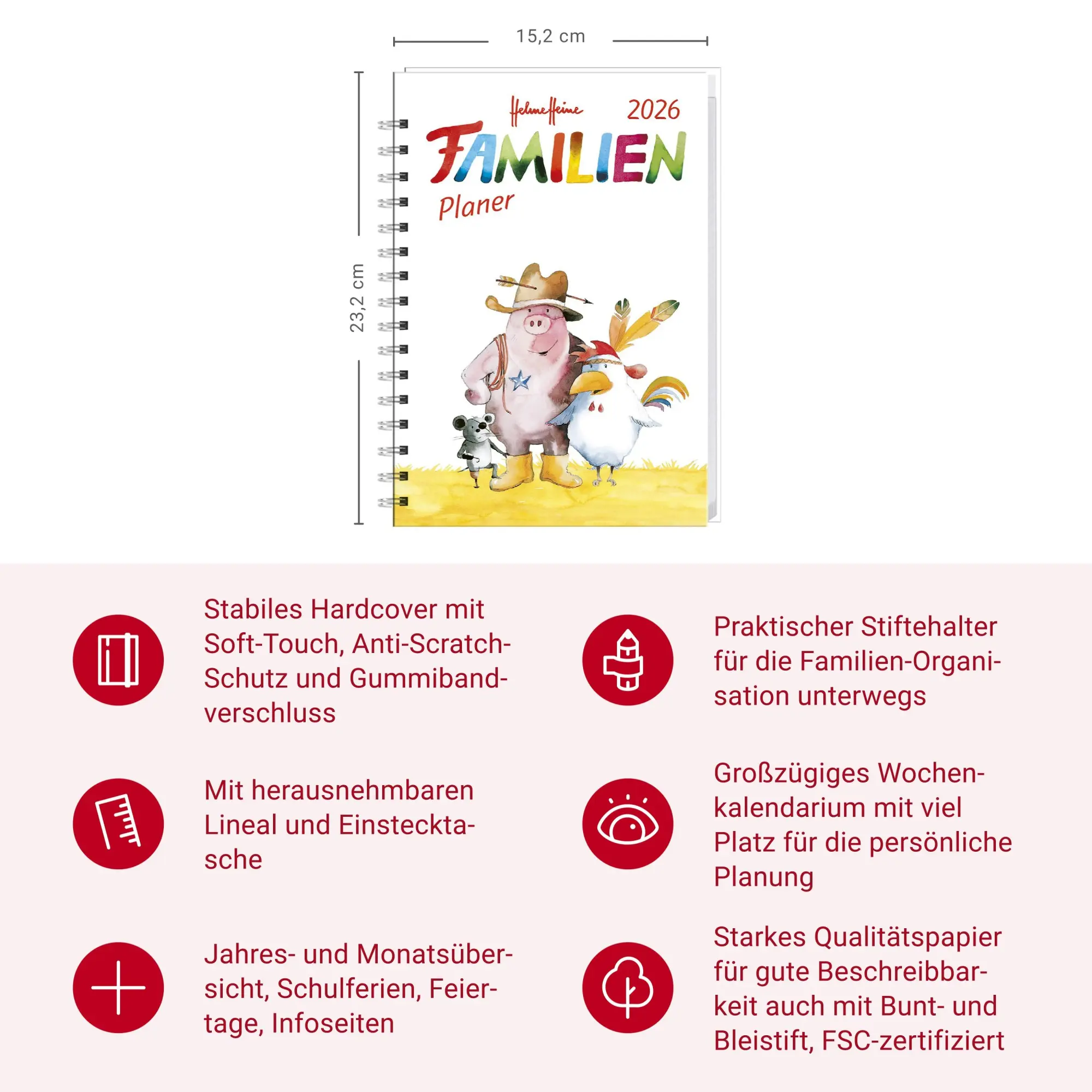Bild: 9783756410415 | Helme Heine: Familienplaner-Buch A5 2026 | Heine Helme | Taschenbuch