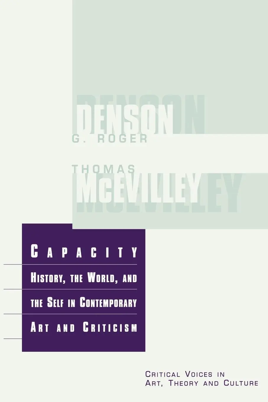 Cover: 9789057010415 | Capacity | Thomas Mcevilley | Taschenbuch | Englisch | 1997