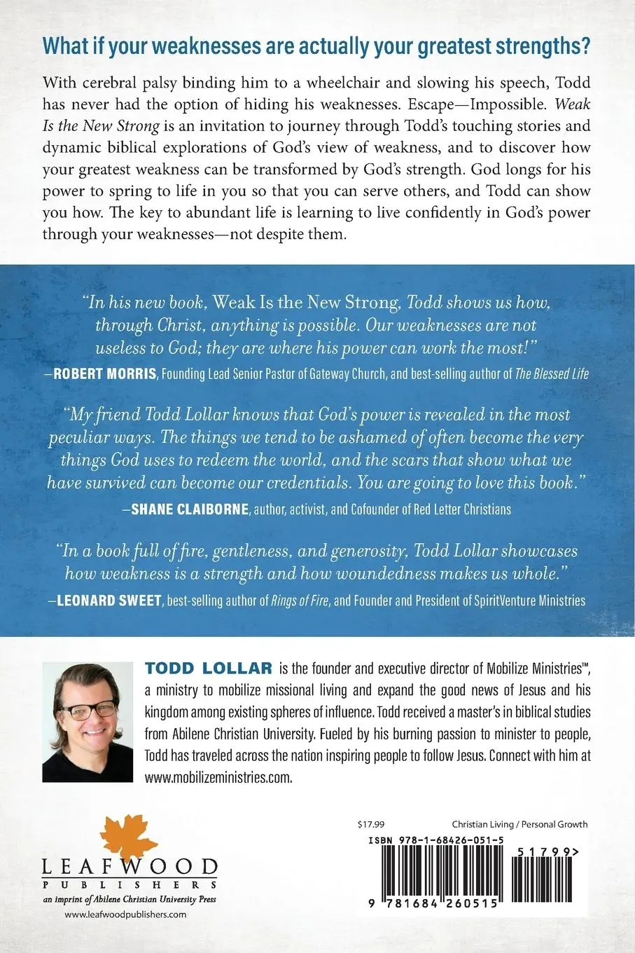 Rückseite: 9781684260515 | Weak Is the New Strong | God's Perfect Power in You | Todd Lollar
