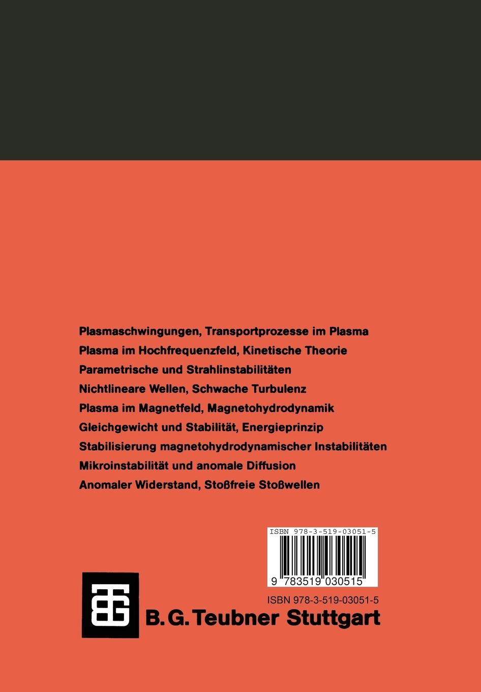 Rückseite: 9783519030515 | Plasmaphysik für Physiker | Roald S. Sagdejew (u. a.) | Taschenbuch