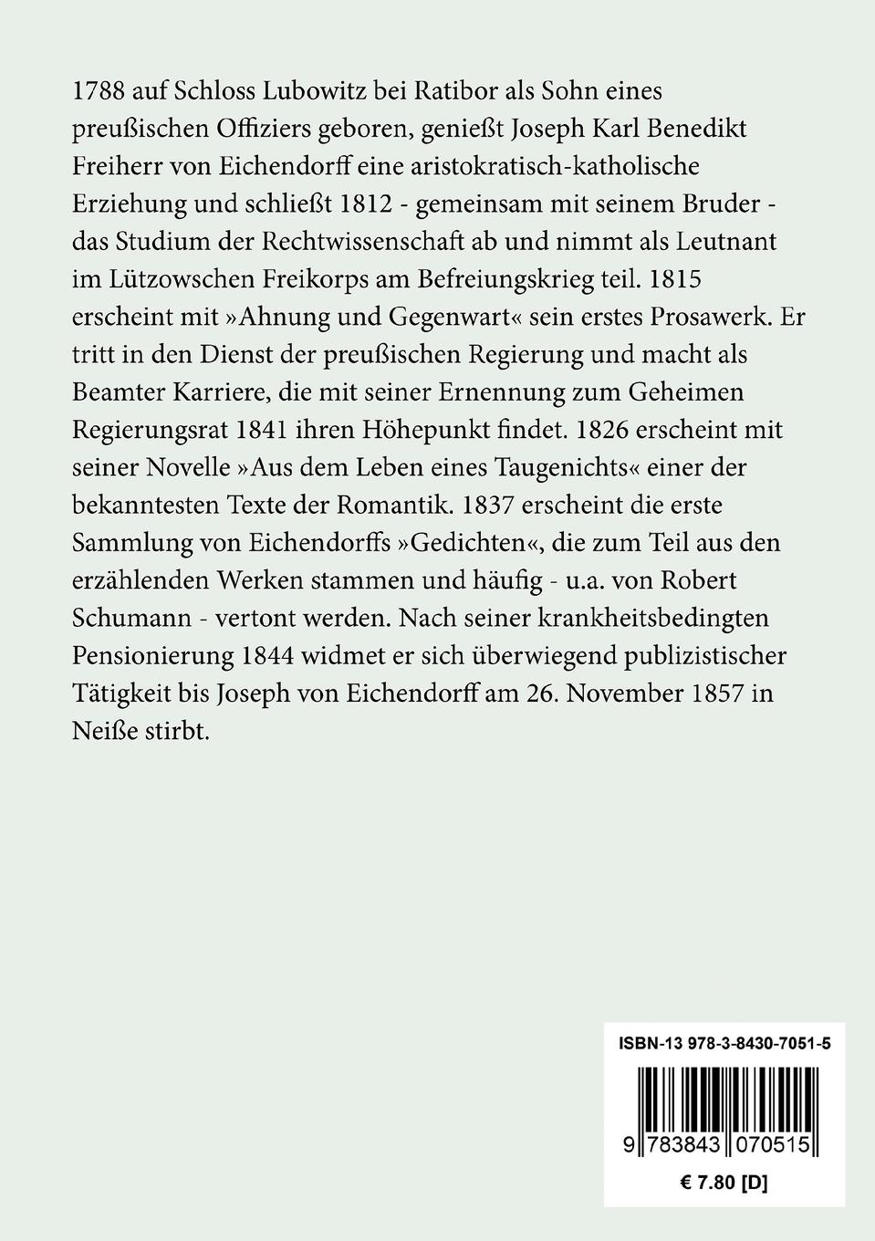Rückseite: 9783843070515 | Der letzte Held von Marienburg | Trauerspiel | Joseph Von Eichendorff