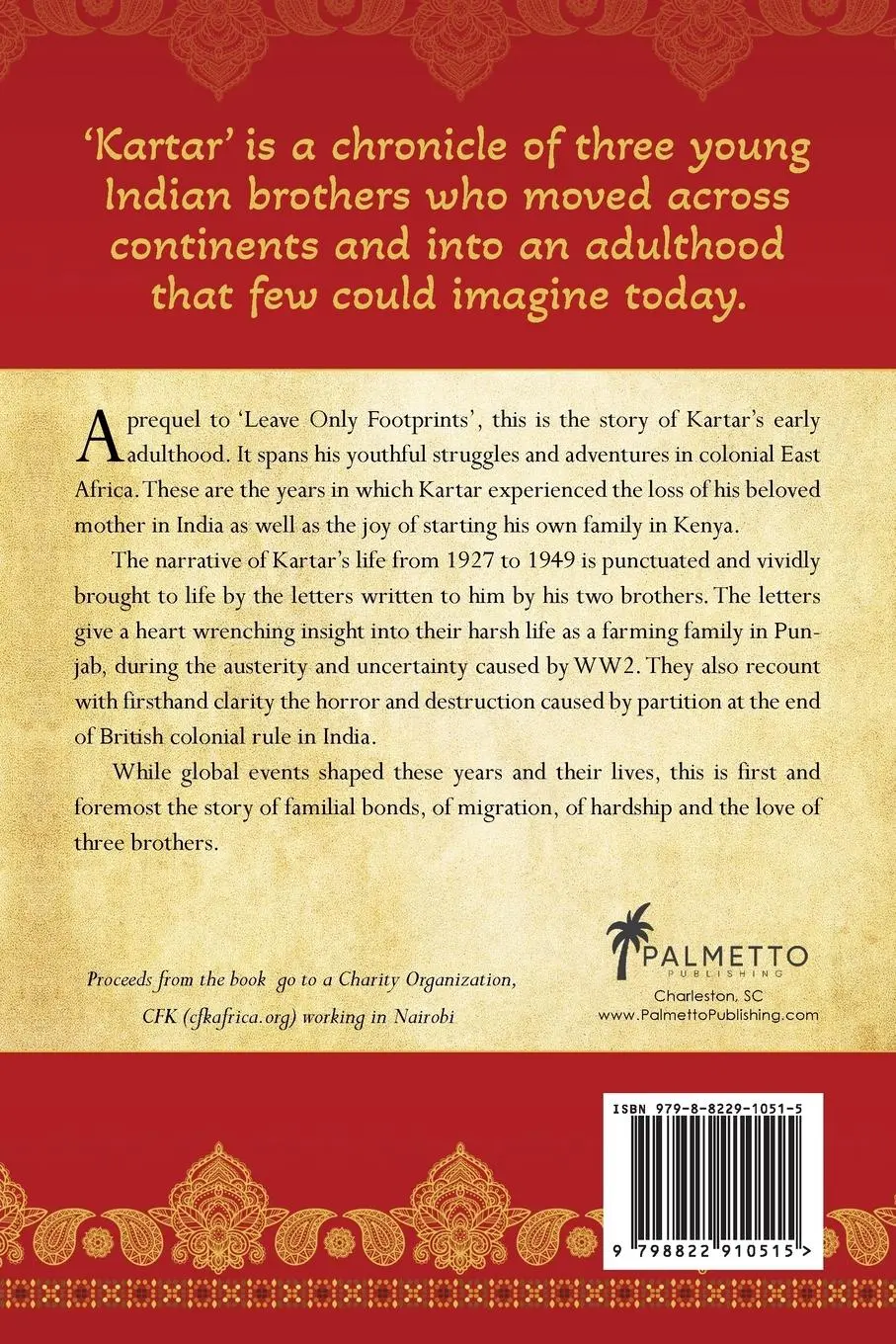 Rückseite: 9798822910515 | Kartar | An Indian Immigrant in East Africa 1927 to 1949 | Taschenbuch