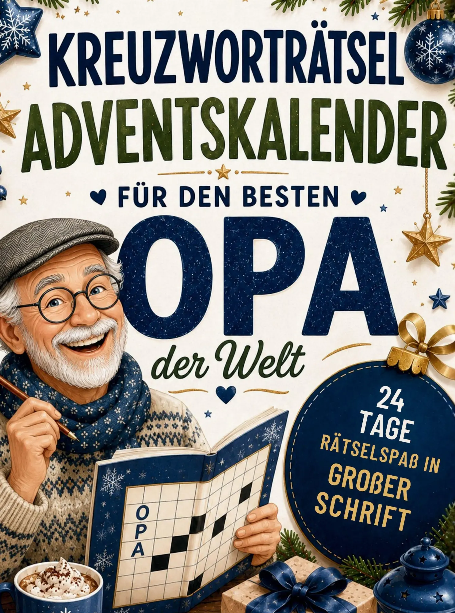 Cover: 9783692730615 | Kreuzworträtsel-Adventskalender für den besten Opa der Welt! 24...