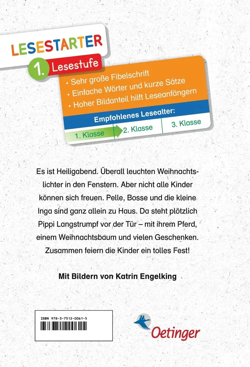 Rückseite: 9783751200615 | Pippi Langstrumpf feiert Weihnachten | Lesestarter. 1. Lesestufe