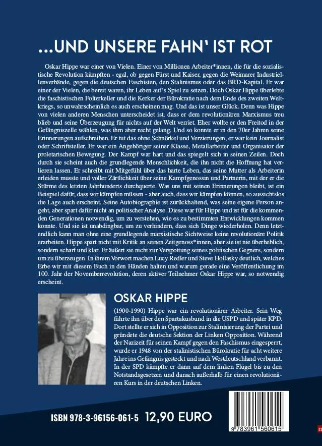 Rückseite: 9783961560615 | ...Und unsere Fahn' ist rot | Oscar Hippe | Taschenbuch | 265 S.