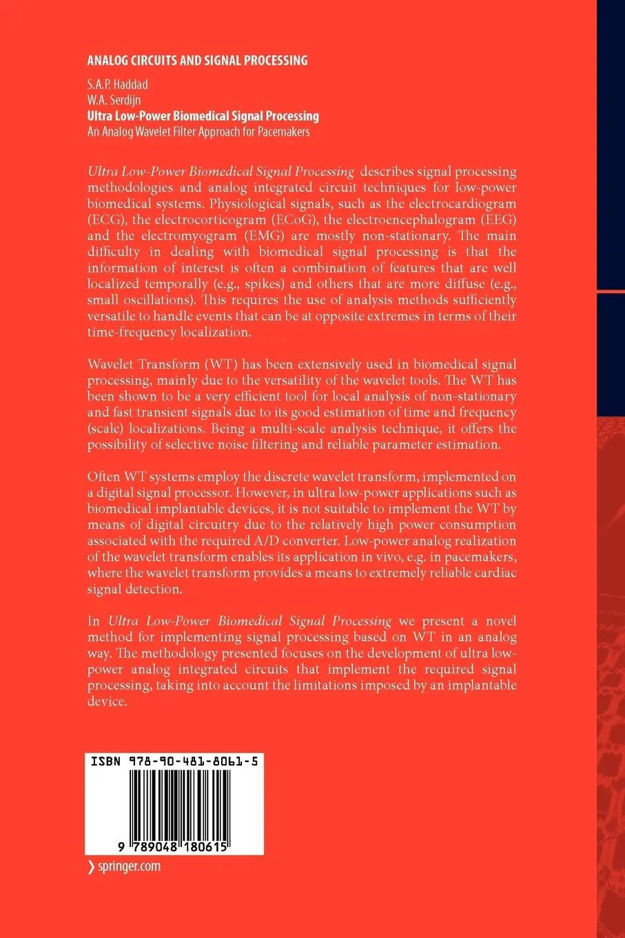 Rückseite: 9789048180615 | Ultra Low-Power Biomedical Signal Processing | Serdijn (u. a.) | Buch