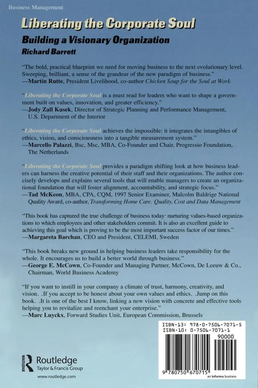 Rückseite: 9780750670715 | Liberating the Corporate Soul | Richard Barrett | Taschenbuch | 1998