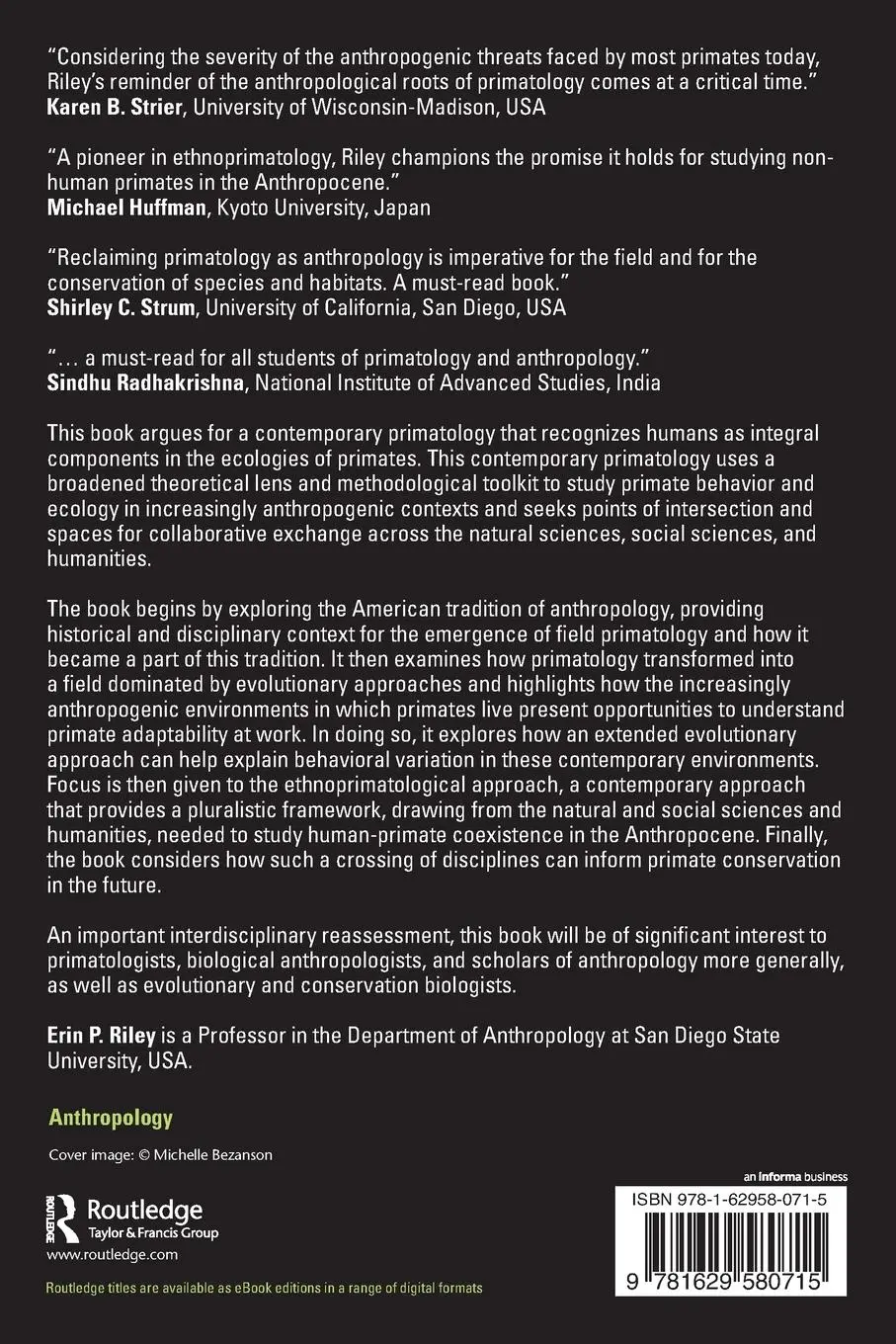 Rückseite: 9781629580715 | The Promise of Contemporary Primatology | Erin P. Riley | Taschenbuch