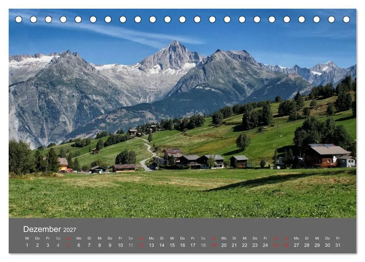 Bild: 9783594020715 | Wallis. Perle der Schweiz (Tischkalender 2027 DIN A5 quer),...