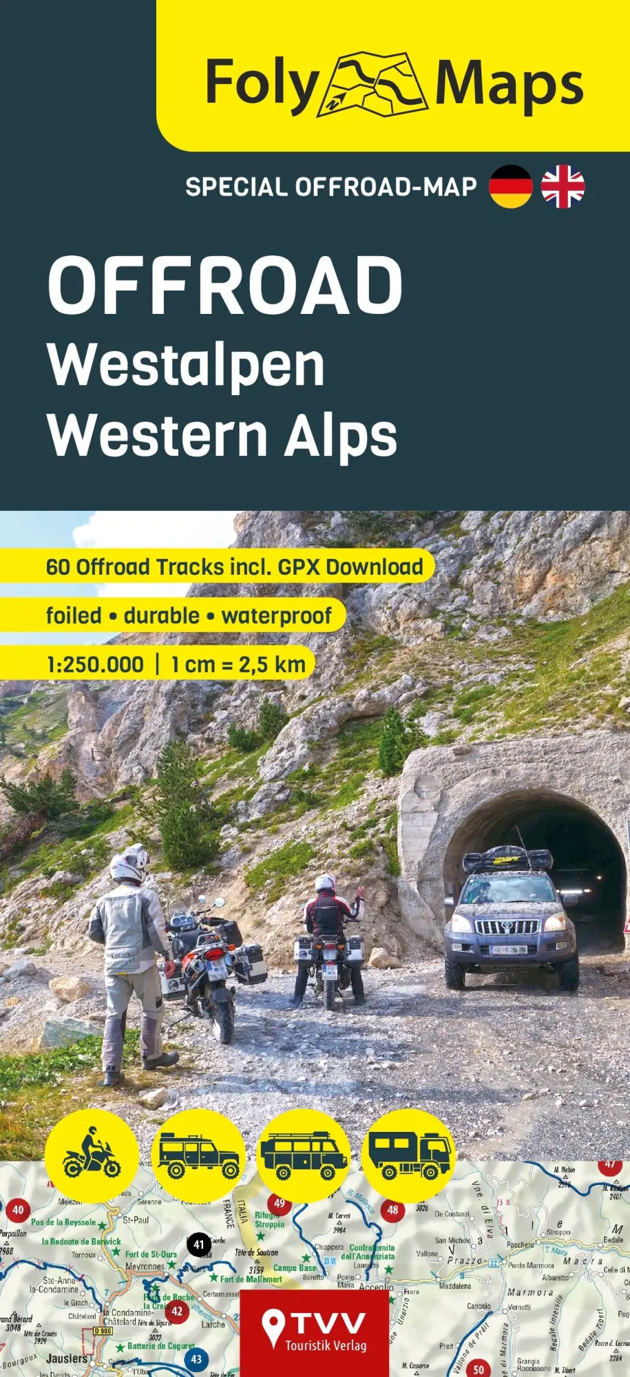 Cover: 9783965990715 | FolyMaps OFFROAD Westalpen 1:250 000 | GmbH | (Land-)Karte | Deutsch