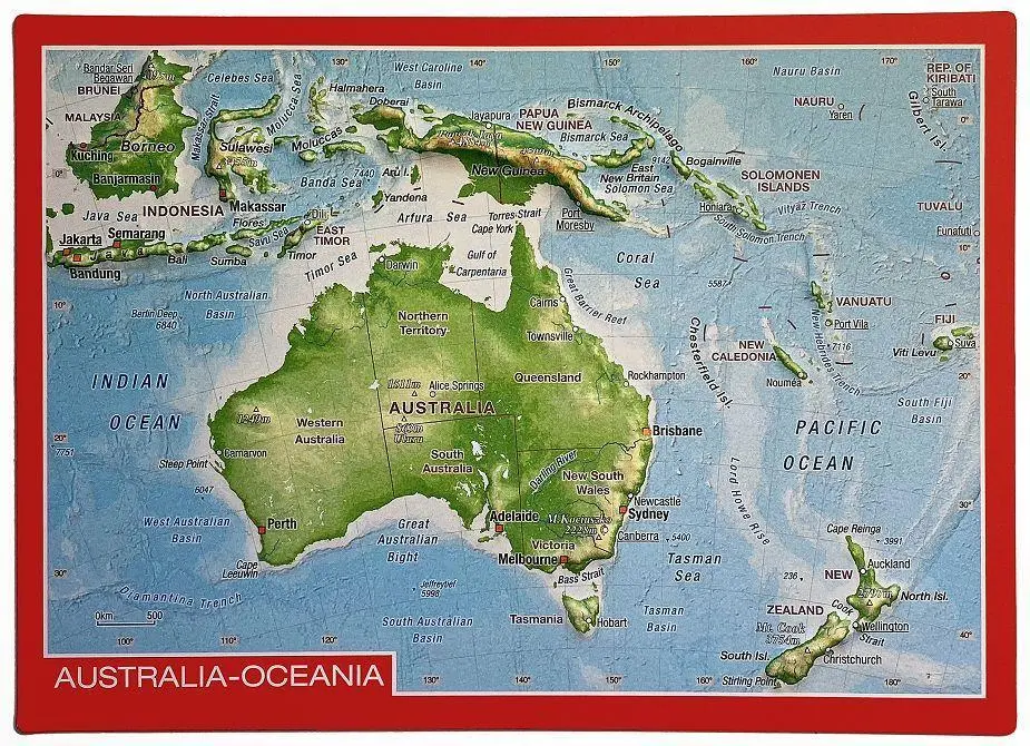 Cover: 4251405900815 | Reliefpostkarte Australien | André Markgraf (u. a.) | (Land-)Karte