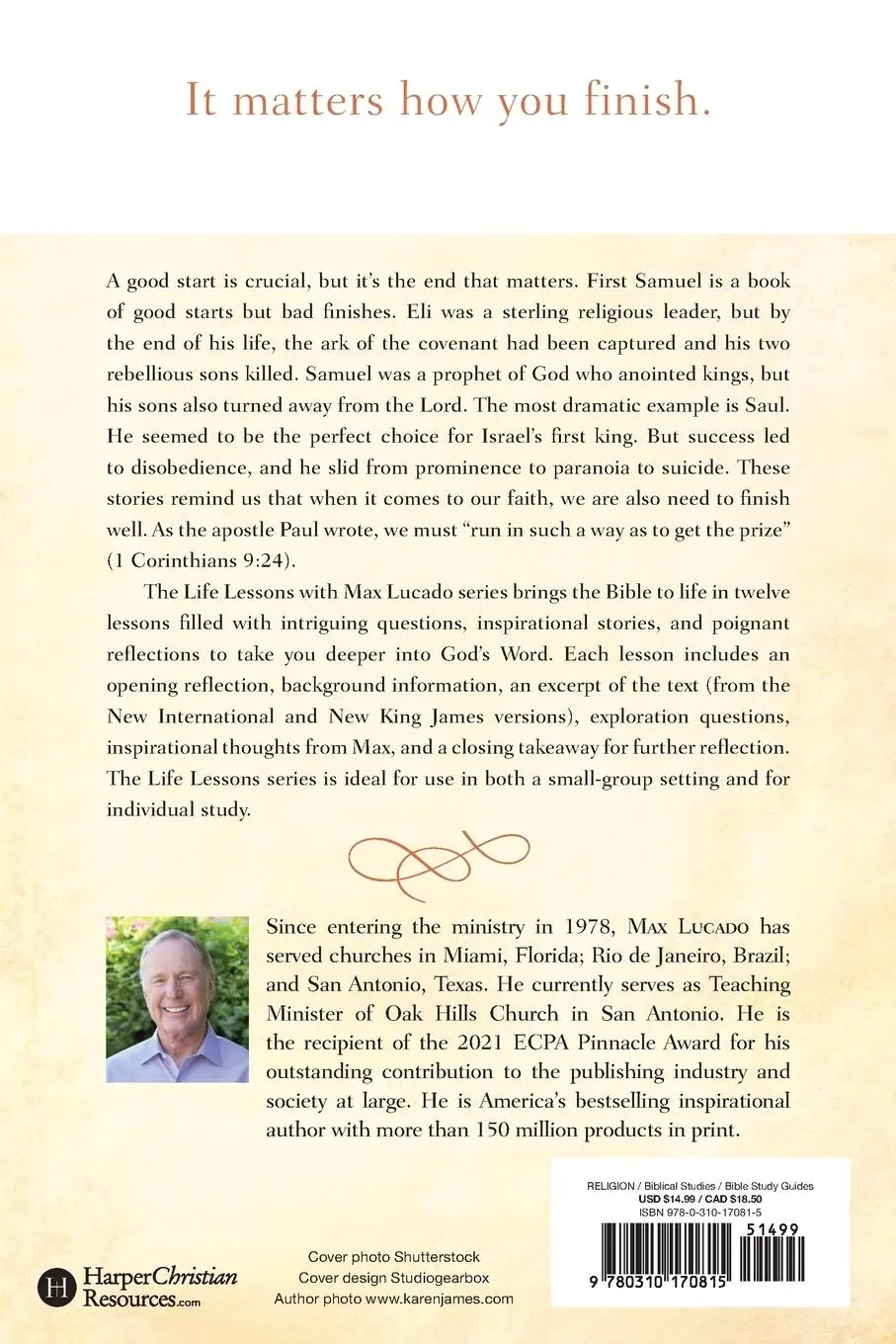 Rückseite: 9780310170815 | Life Lessons from 1 Samuel Softcover | Max Lucado | Taschenbuch | 2025