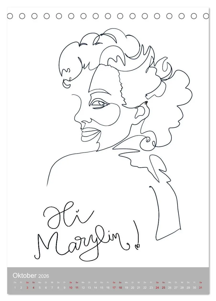Bild: 9783516340815 | Line-Art Variationen (Tischkalender 2026 DIN A5 hoch), CALVENDO...