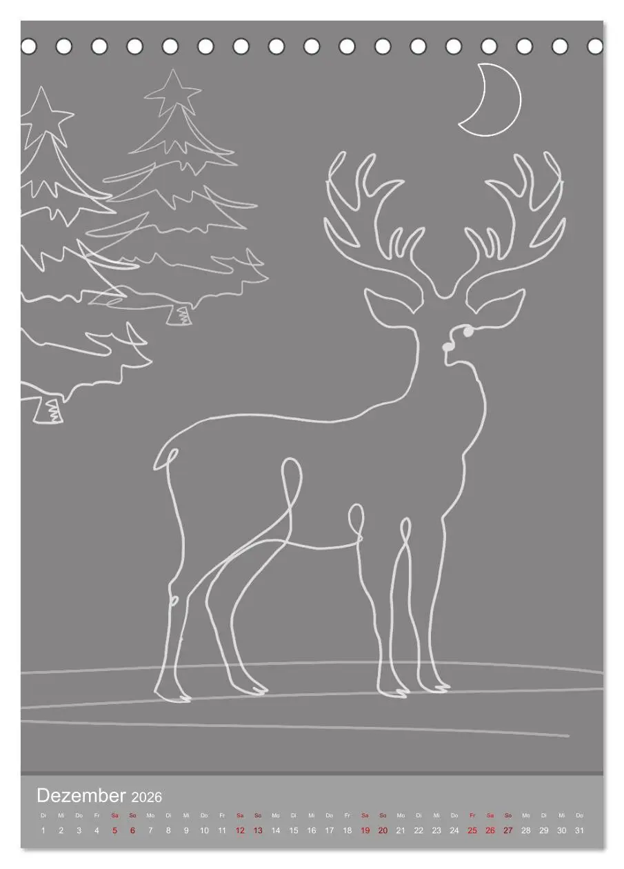 Bild: 9783516340815 | Line-Art Variationen (Tischkalender 2026 DIN A5 hoch), CALVENDO...