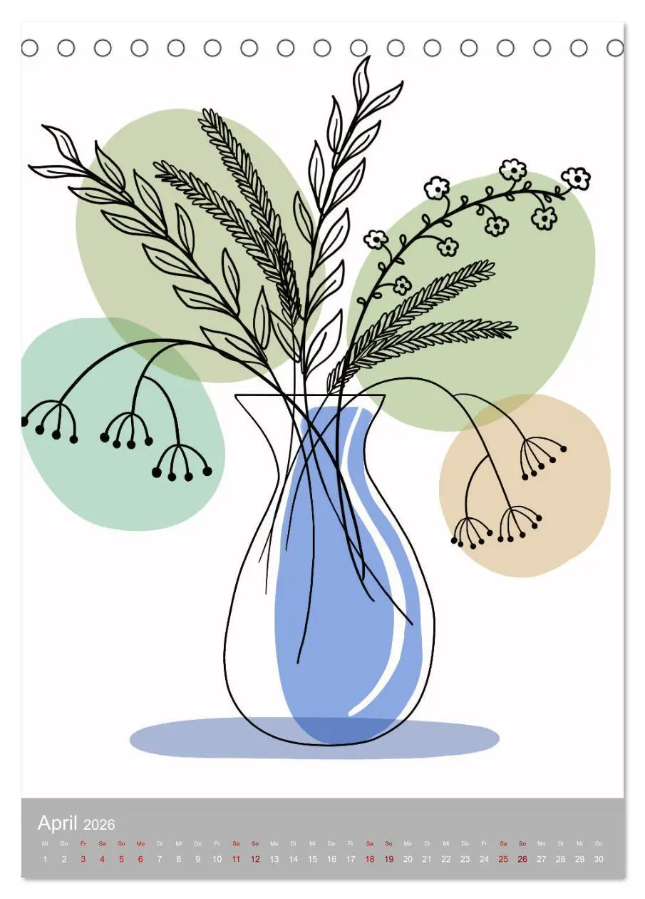 Bild: 9783516340815 | Line-Art Variationen (Tischkalender 2026 DIN A5 hoch), CALVENDO...