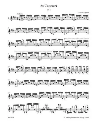 Bild: 9790006540815 | 24 Capricci op. 1 per Violino Solo / 24 Contradanze inglesi per...