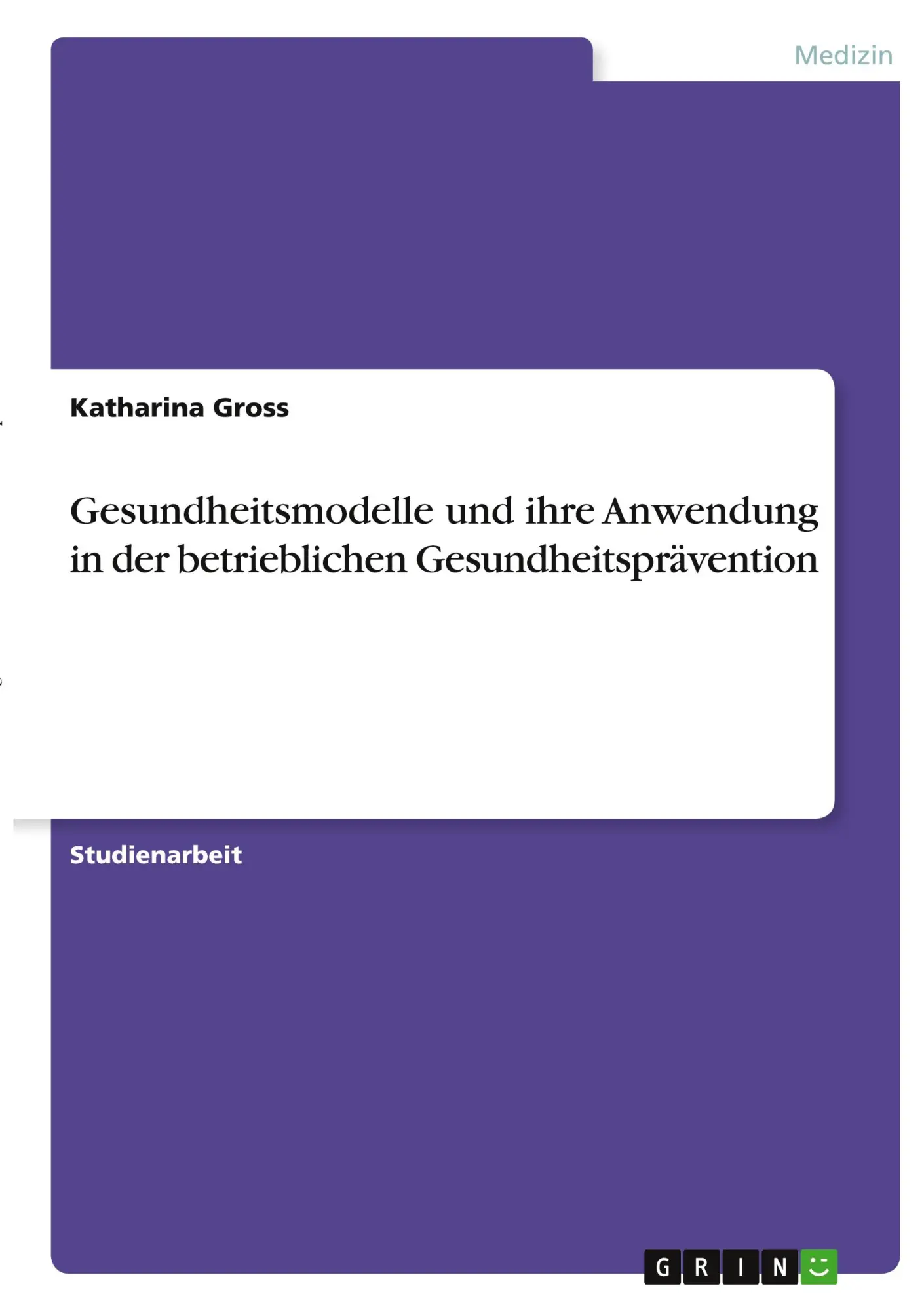 Cover: 9783346290915 | Gesundheitsmodelle und ihre Anwendung in der betrieblichen...