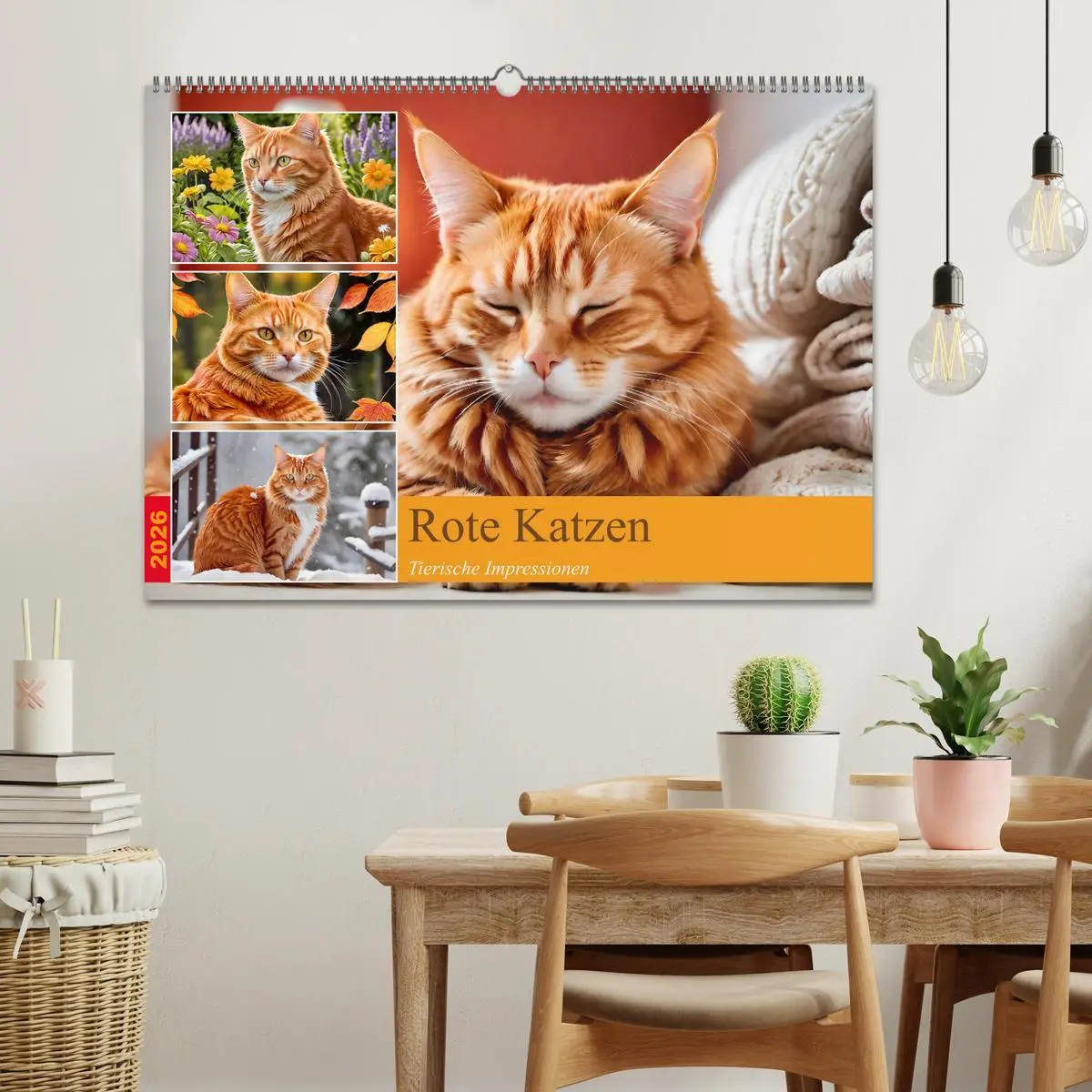 Bild: 9783457860915 | Rote Katzen (Wandkalender 2026 DIN A2 quer), CALVENDO Monatskalender