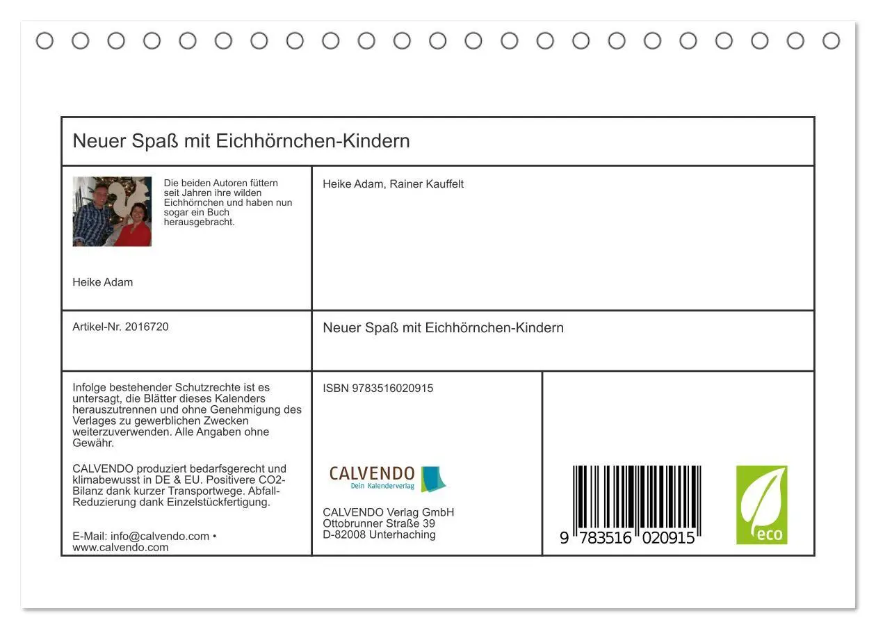 Bild: 9783516020915 | Neuer Spaß mit Eichhörnchen-Kindern (Tischkalender 2026 DIN A5...