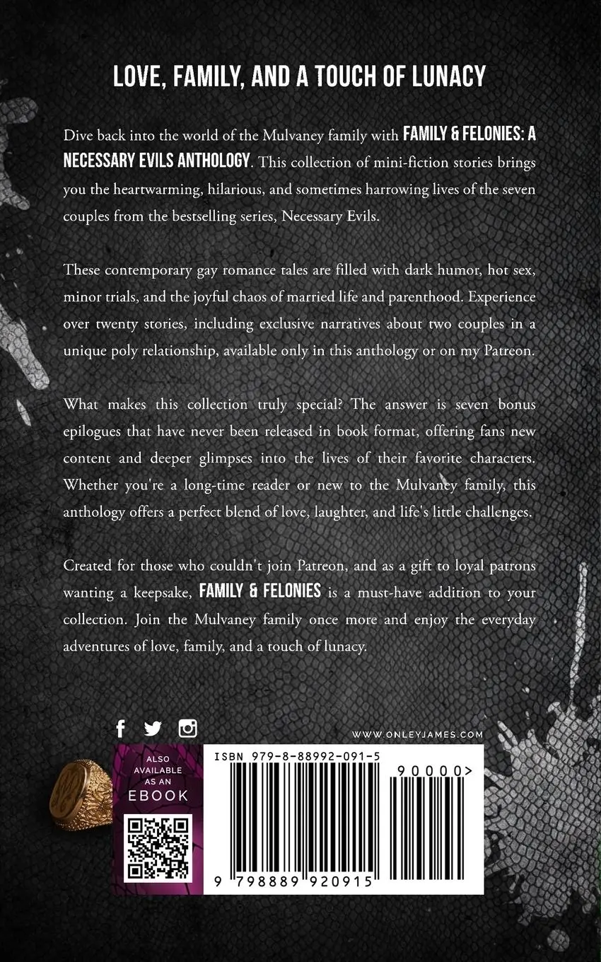 Rückseite: 9798889920915 | Family &amp; Felonies | A Necessary Evils Anthology | Onley James | Buch