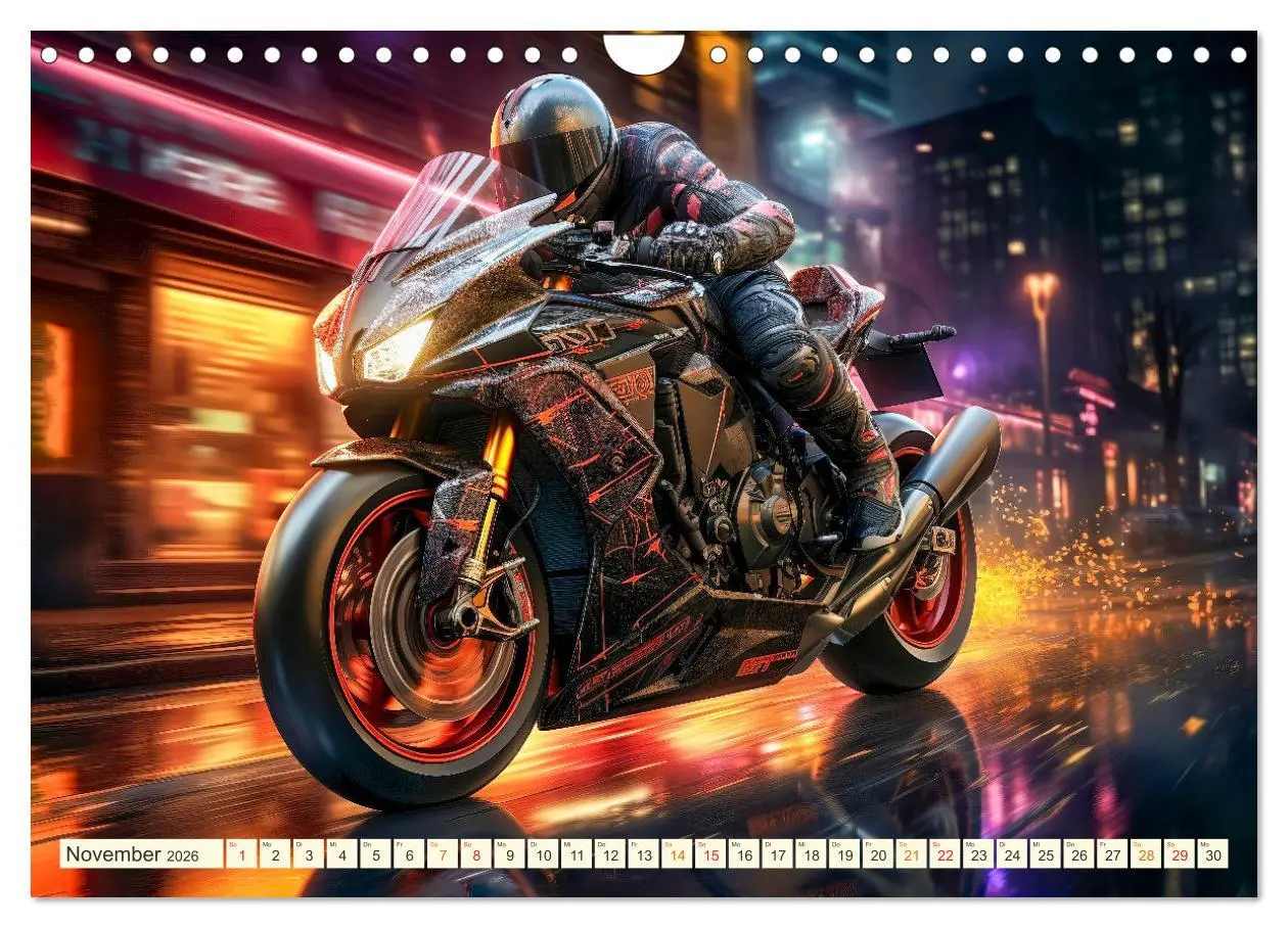 Bild: 9783457371015 | Motorrad Fantasien (Wandkalender 2026 DIN A4 quer), CALVENDO...