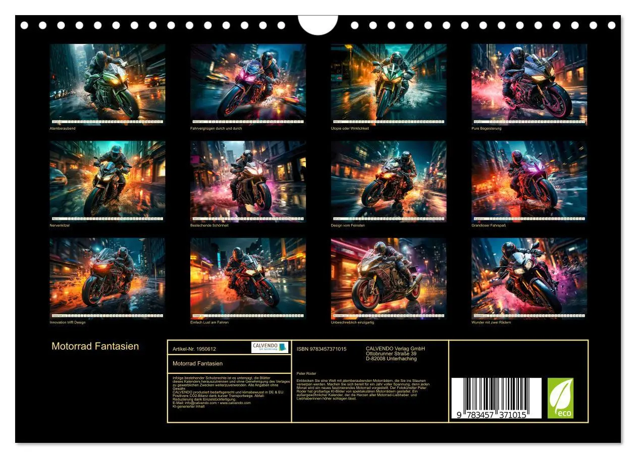 Bild: 9783457371015 | Motorrad Fantasien (Wandkalender 2026 DIN A4 quer), CALVENDO...