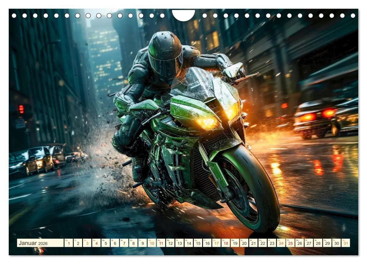 Bild: 9783457371015 | Motorrad Fantasien (Wandkalender 2026 DIN A4 quer), CALVENDO...