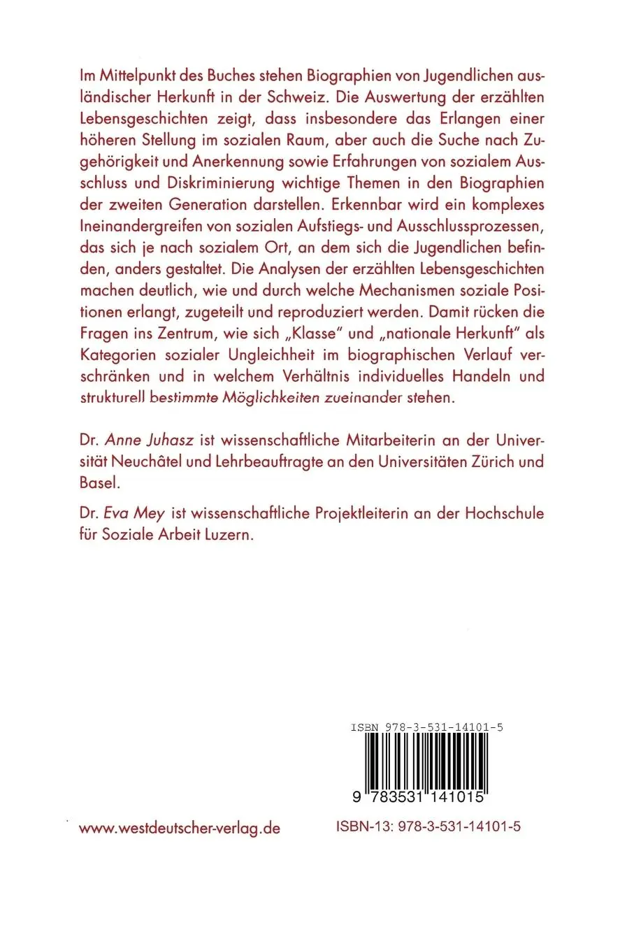 Rückseite: 9783531141015 | Die zweite Generation: Etablierte oder Außenseiter? | Eva Mey (u. a.)