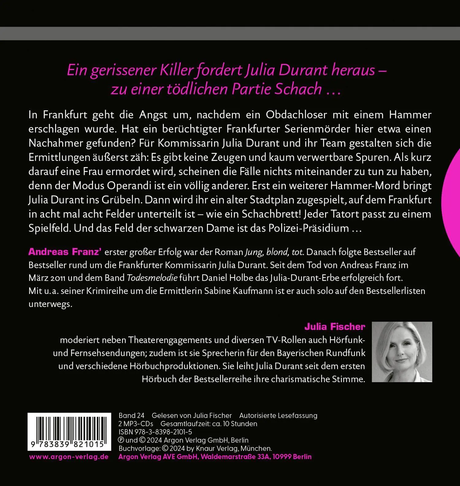 Rückseite: 9783839821015 | Schwarze Dame | Julia Durants neuer Fall SPIEGEL Bestseller-Autor