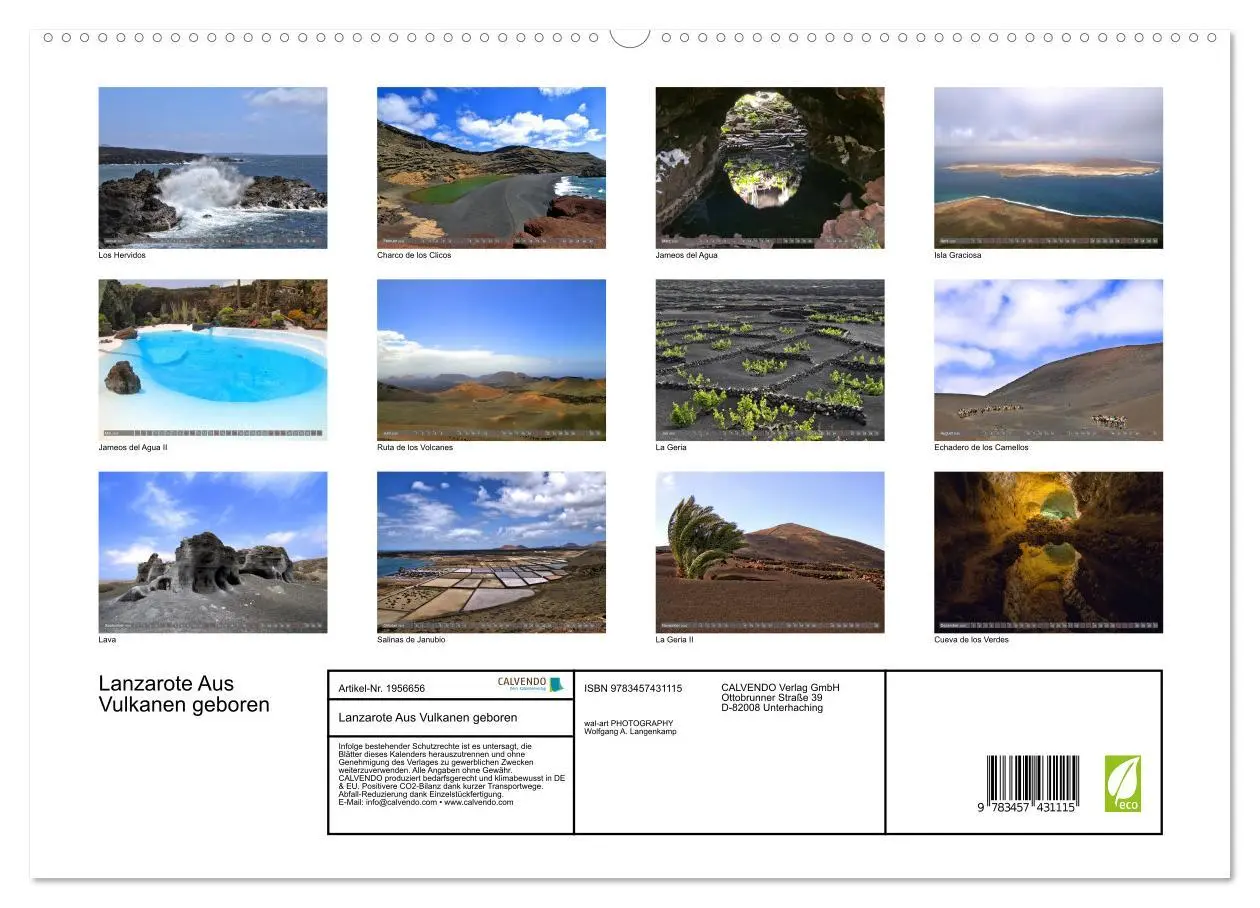 Bild: 9783457431115 | Lanzarote Aus Vulkanen geboren (hochwertiger Premium Wandkalender...