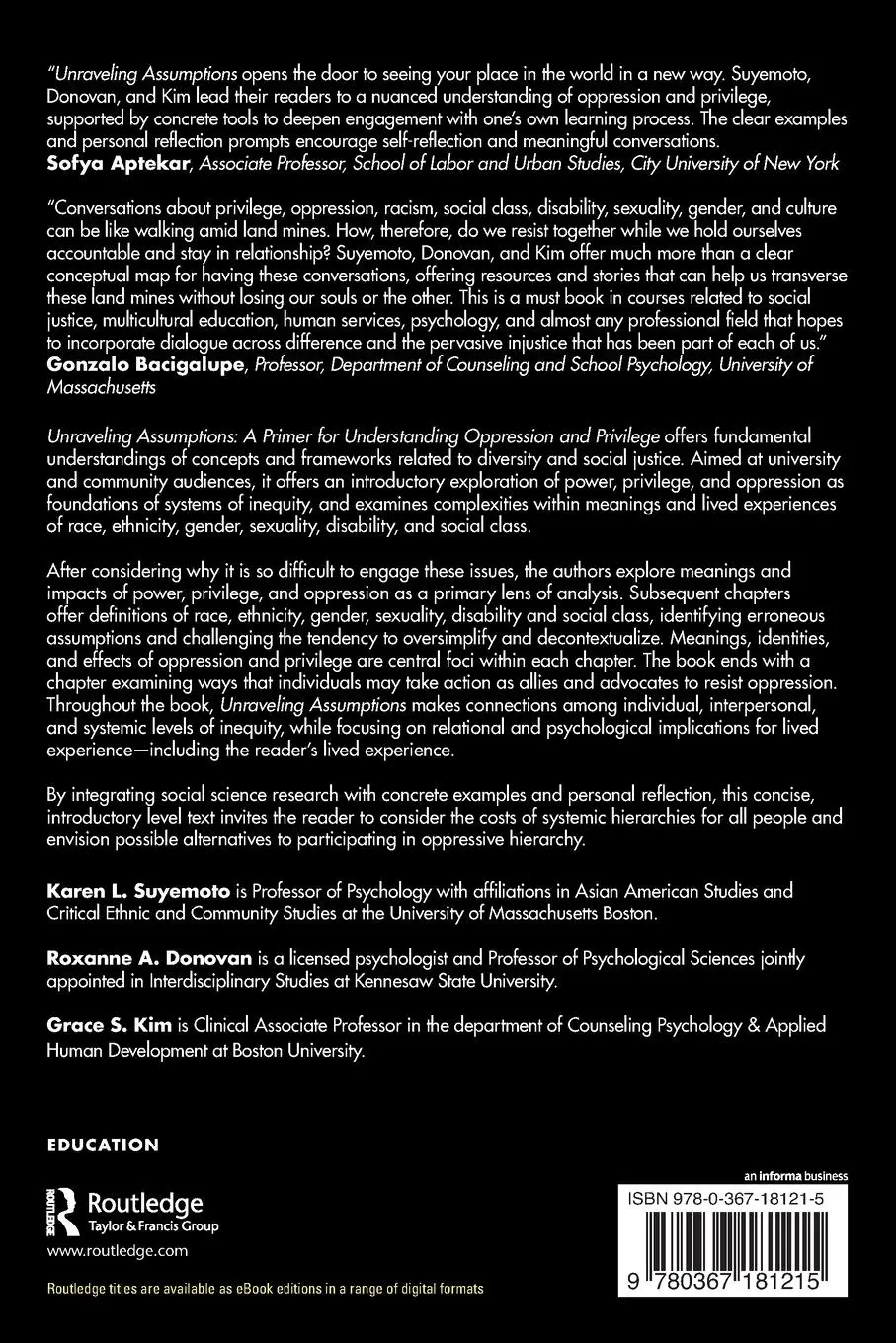 Rückseite: 9780367181215 | Unraveling Assumptions | Karen L. Suyemoto (u. a.) | Taschenbuch