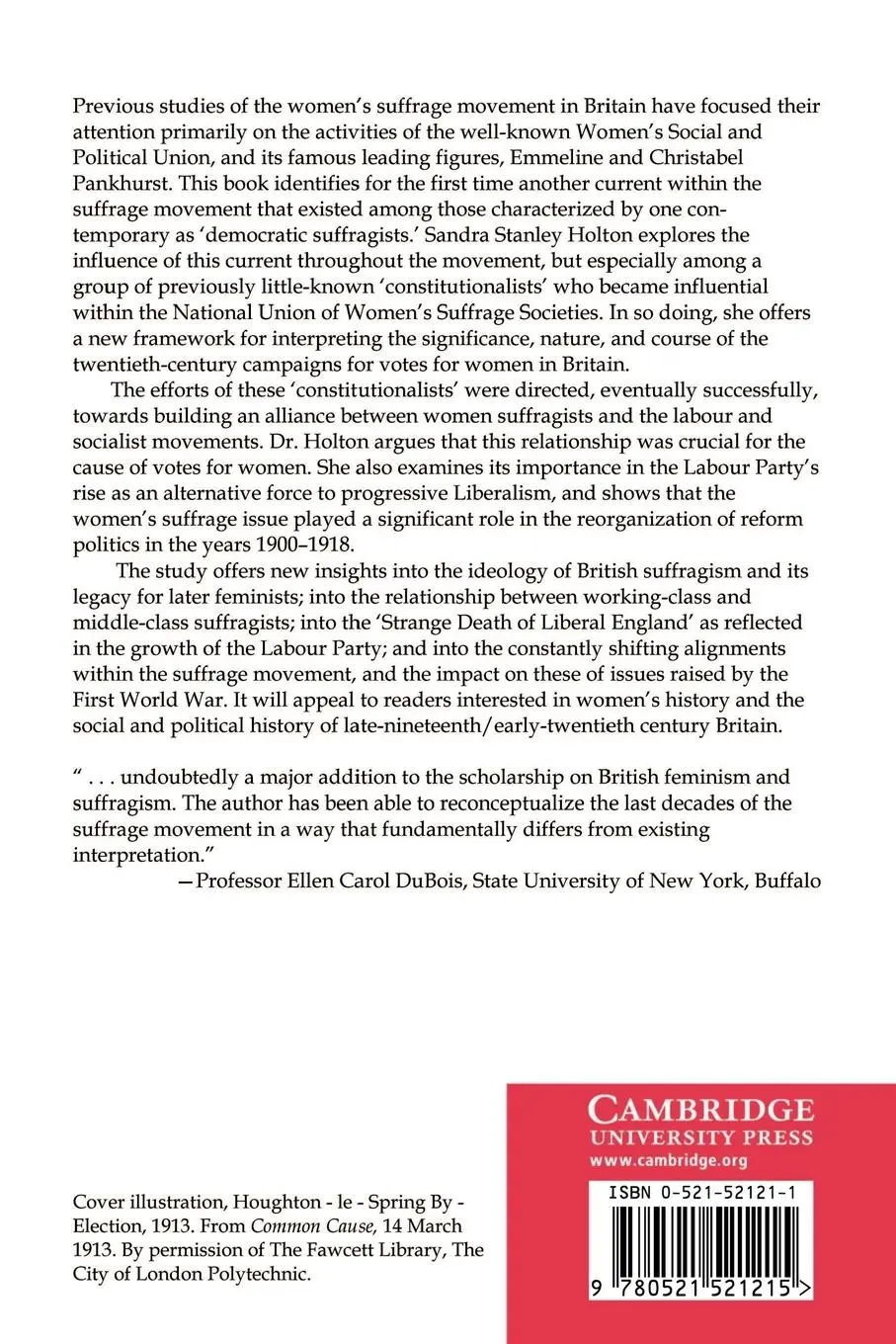 Rückseite: 9780521521215 | Feminism and Democracy | Sandra Stanley Holton | Taschenbuch | 2003