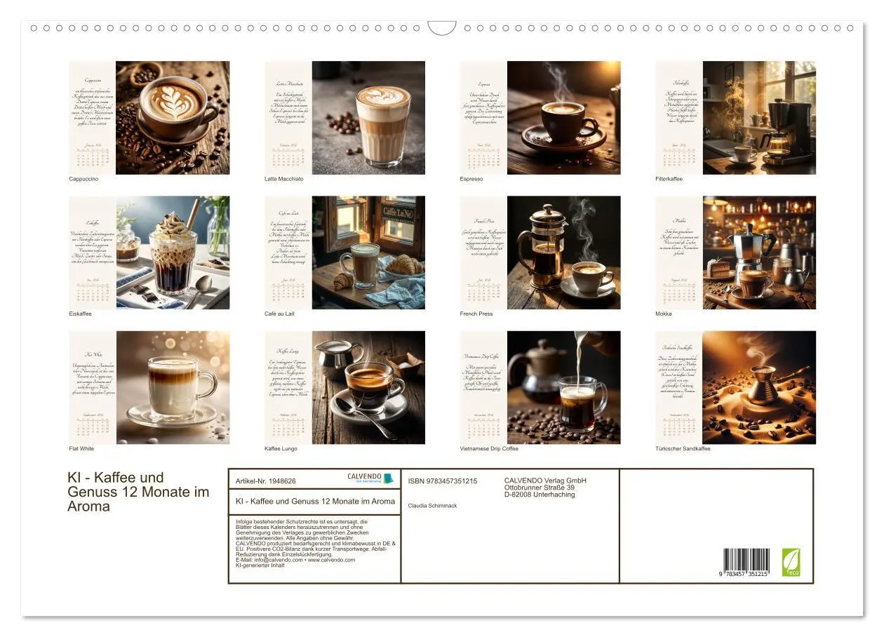 Bild: 9783457351215 | KI - Kaffee und Genuss 12 Monate im Aroma (Wandkalender 2026 DIN A2...
