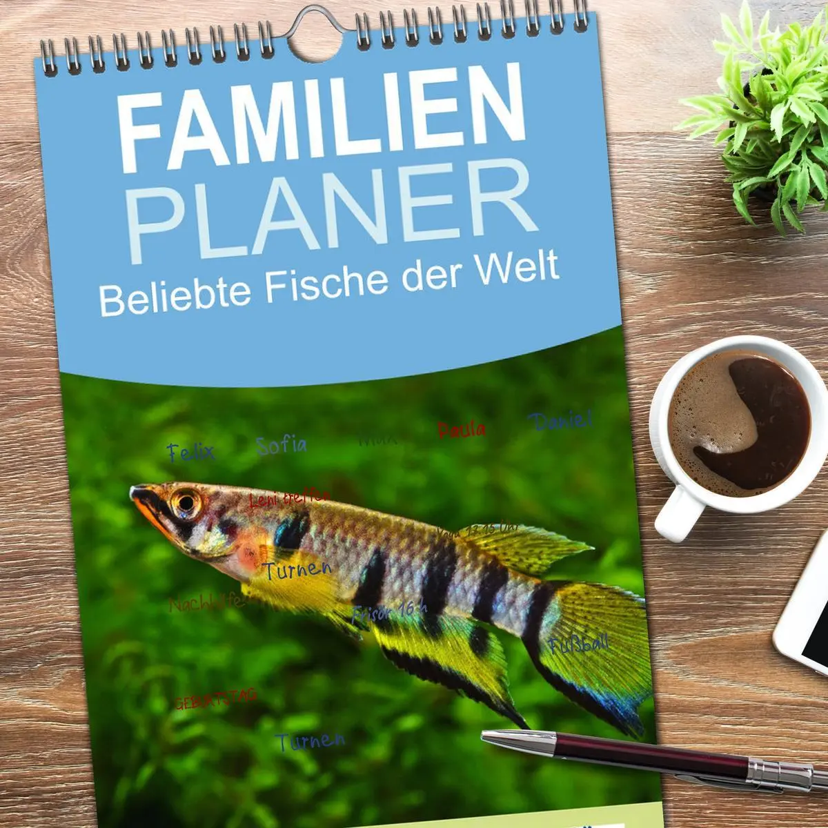 Bild: 9783516501315 | Familienplaner 2026 - Beliebte Fische der Welt mit 5 Spalten...