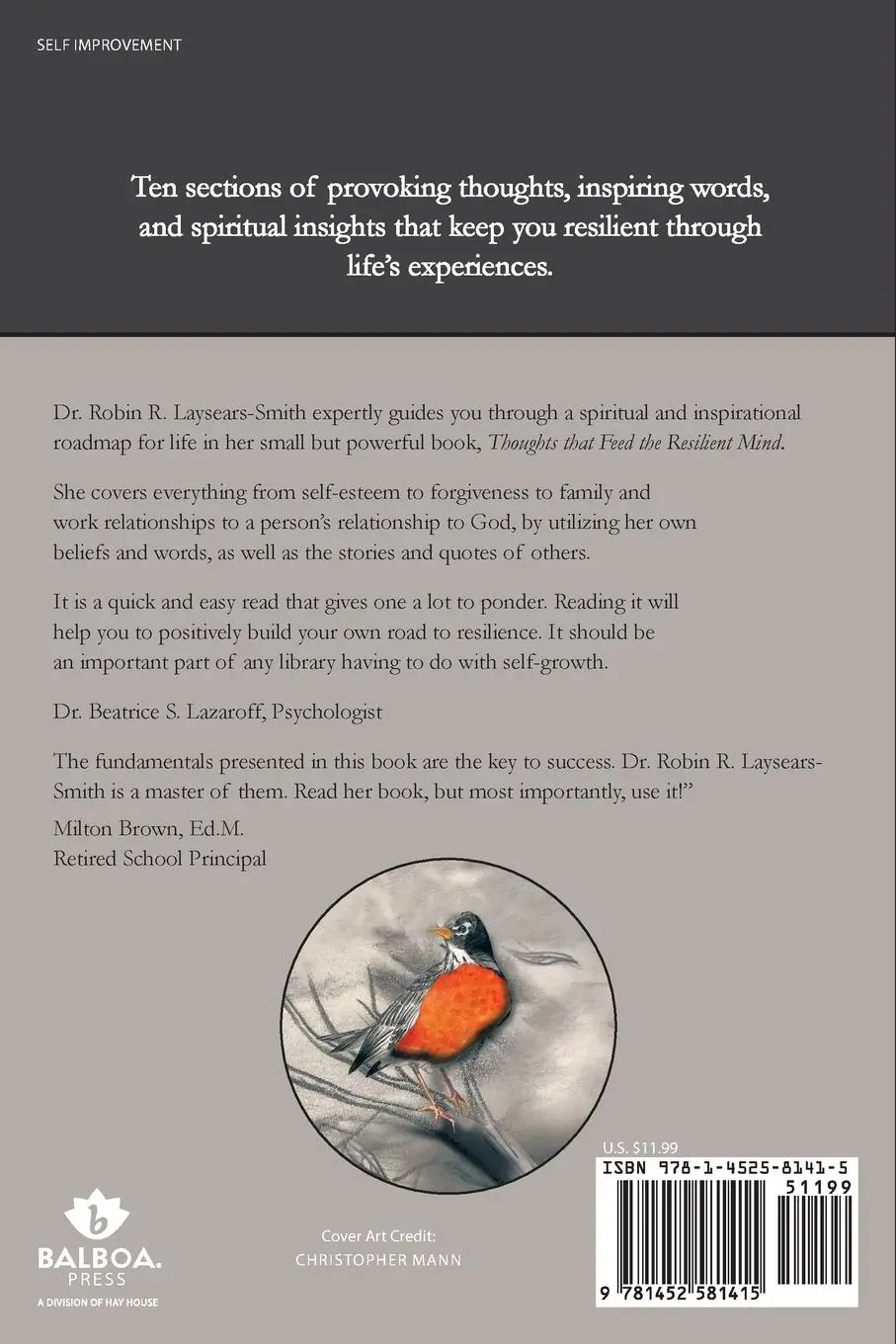 Rückseite: 9781452581415 | Thoughts That Feed the Resilient Mind | Robin R. Laysears-Smith | Buch