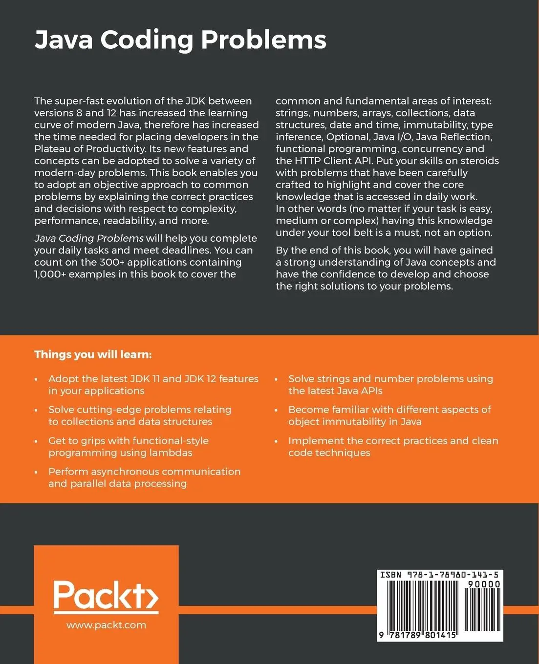 Rückseite: 9781789801415 | Java Coding Problems | Anghel Leonard | Taschenbuch | Englisch | 2019