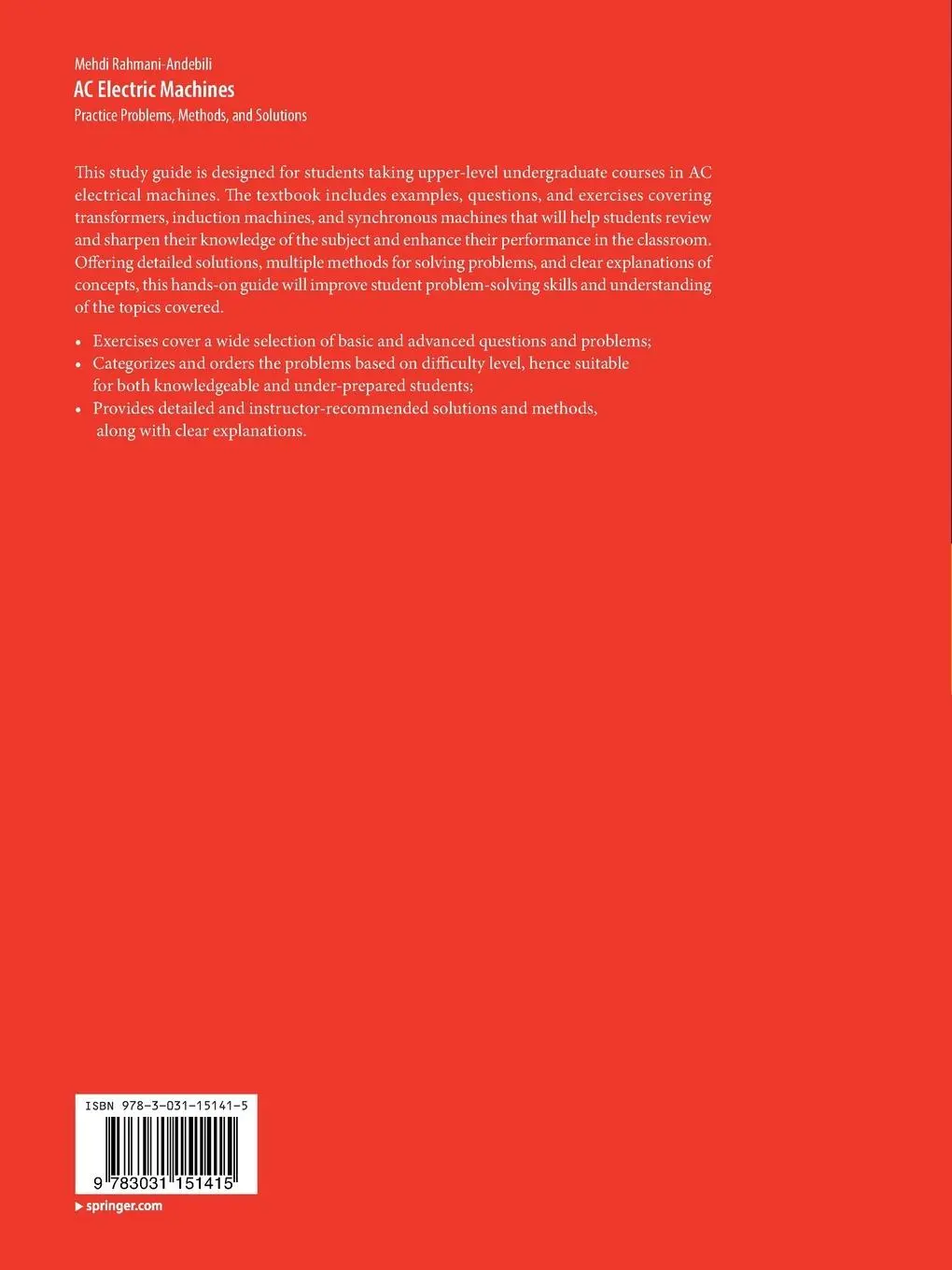 Rückseite: 9783031151415 | AC Electric Machines | Practice Problems, Methods, and Solutions | xi