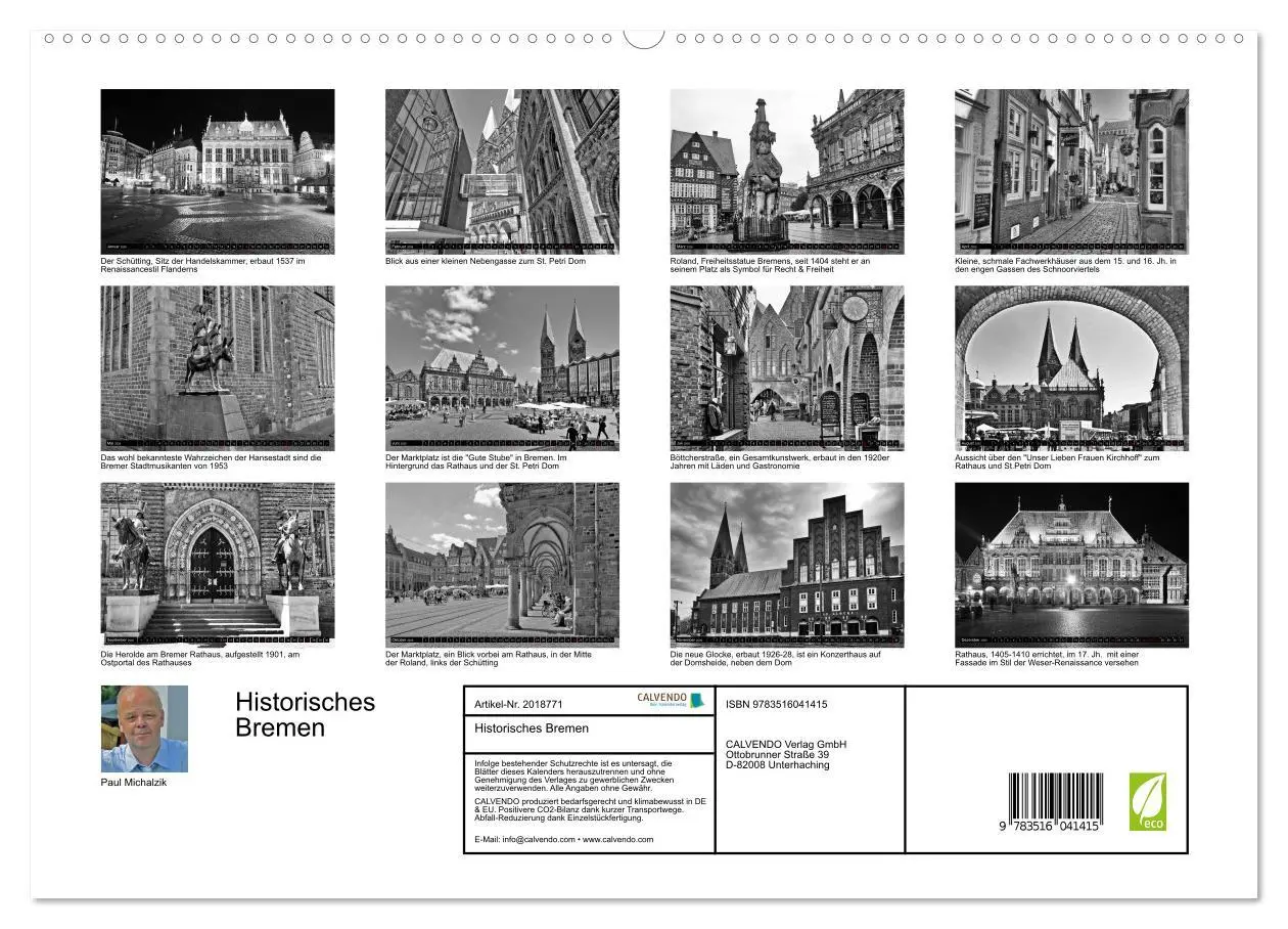 Bild: 9783516041415 | Historisches Bremen (hochwertiger Premium Wandkalender 2026 DIN A2...