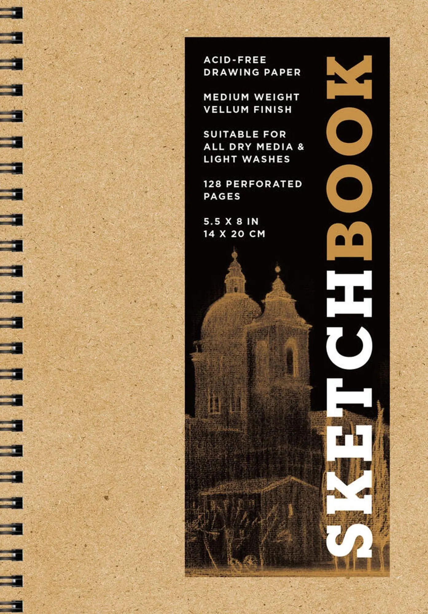 Cover: 9781454931515 | Sketchbook 5.5 x 8" Kraft Spiral Hardcover Mixed Media Sketchbook...